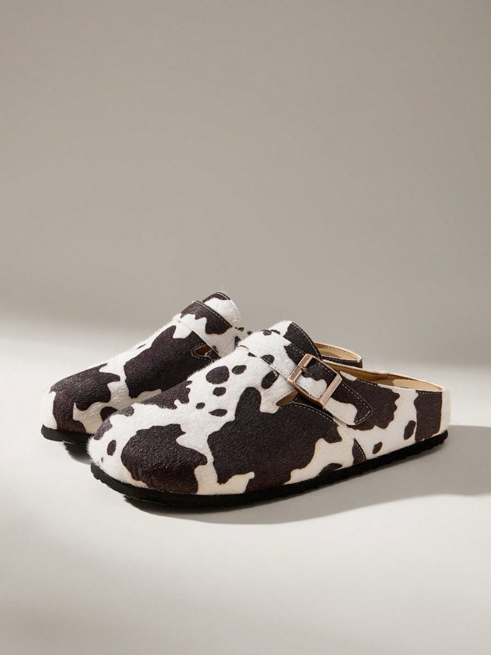 Brown Casual Women's Cow Print Flat Loafers Shoes - Picture 5 of 5